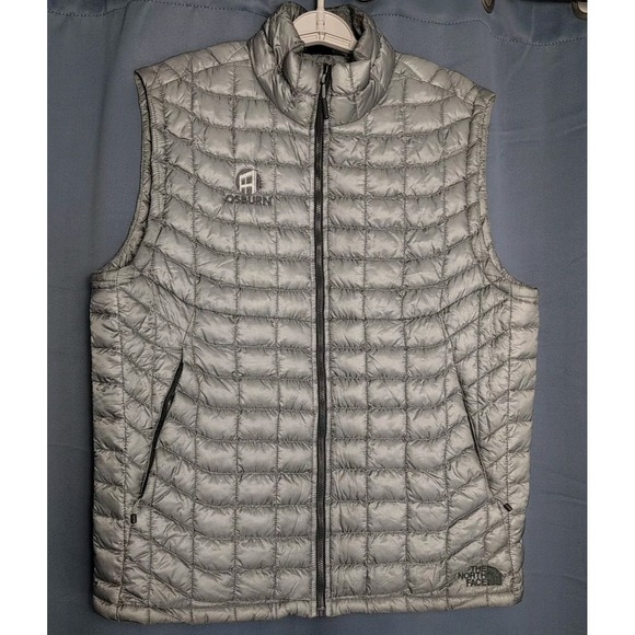 North Face Thermoball  Puffer Vest Mens Large Gray Quilted Casual Outdoors Gorp - Picture 1 of 13